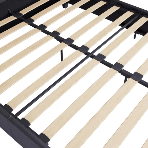 Luxurious Faux Leather Platform Bed – Full Double Size with Sleek Modern Design