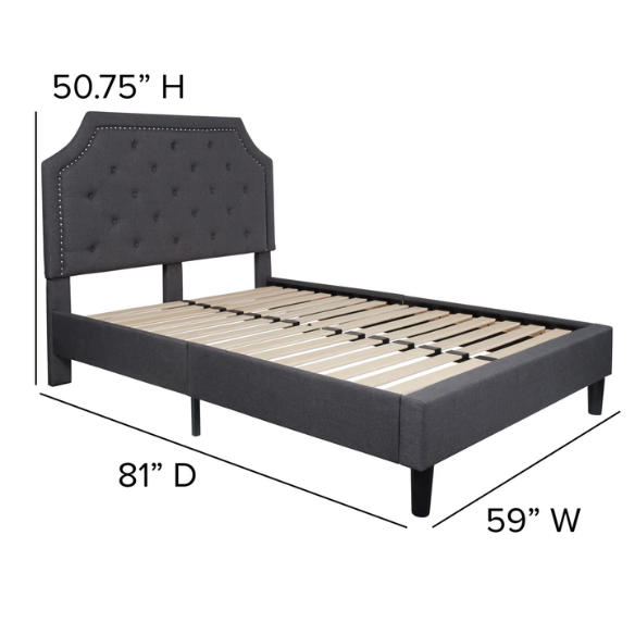 Elegant Button Tufted Upholstered Platform Bed Frame – Full Double Size with Modern Design