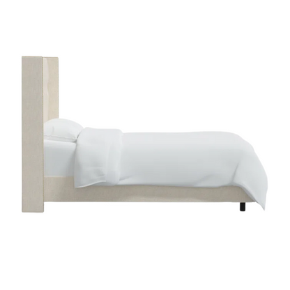 Timeless Upholstered Wingback King Size Bed with Button Tufting and Nailhead Trim