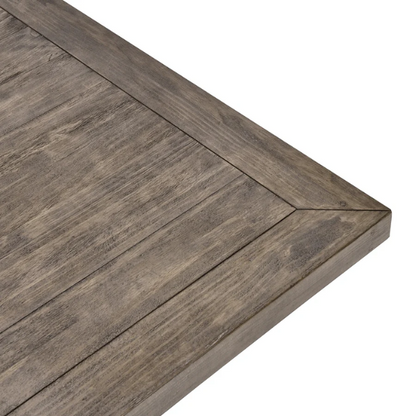 Reclaimed Pine Wood Dining Table – Rustic, Hand-Finished with Weathered Brown Finish, Sturdy and Unique Design