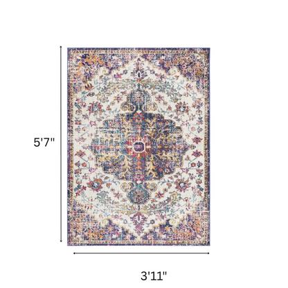 Timeless Traditional Woven Area Rug – Machine-Woven Polypropylene, Medium Pile, Durable and Easy to Clean