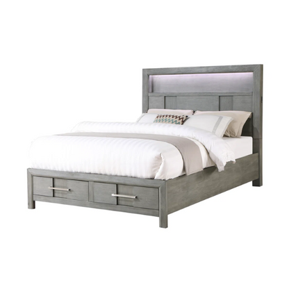 Elegant Platform Storage 4-Piece Queen Bedroom Set – Timeless Design with Modern Functionality, Includes Bed, Dresser, Mirror, and Nightstand