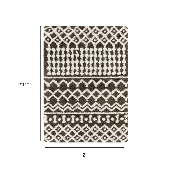 Soft Cozy Woven Shag Bohemian Tribal Area Rug