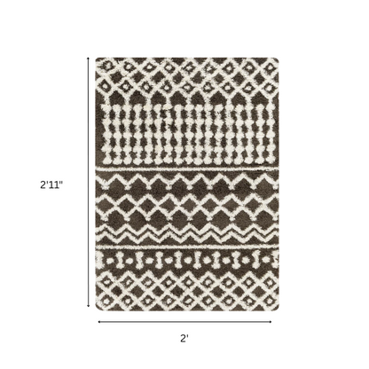 Soft Cozy Woven Shag Bohemian Tribal Area Rug