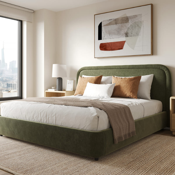 Premium Upholstered Aurora Lift-Up Storage Bed with Elegant Boucle Performance Fabric, Plush Foam-Padded Headboard, and Spacious Under-Bed Storage for a Clutter-Free Bedroom