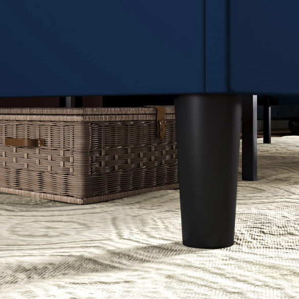 Luxurious King Size Upholstered Velvet Platform Bed with Modern Wingback Headboard – Heavy-Duty Steel Frame, No Box Spring Needed, and Ample Under-Bed Storage