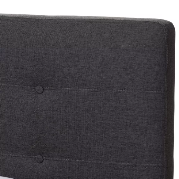 Modern Upholstered Platform Bed with Button Tufting and Eucalyptus Wood Frame – King Size