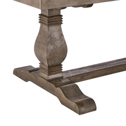Reclaimed Pine Wood Dining Table – Rustic, Hand-Finished with Weathered Brown Finish, Sturdy and Unique Design