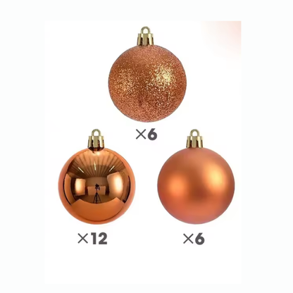 Burnt Orange Christmas Ball Ornaments – 24-Piece Set, Shatterproof Holiday Decorations (Available in 3 cm, 4 cm, and 6 cm)