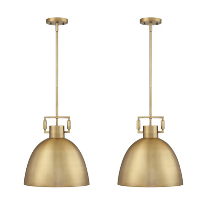 Ceiling Hanging Pendant Light with Oversized Shade and Adjustable Cord – Elegant Industrial Design for Kitchen, Entryway, or Bedroom