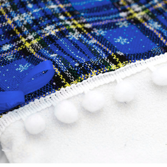 Blue Plaid Paw Christmas Stocking – Festive Holiday Decor & Gift Holder for Pets