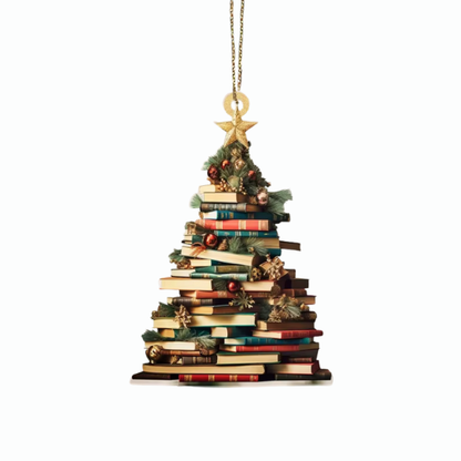 Book Stack Christmas Tree Ornament – Festive Holiday Décor for Book Lovers