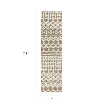 Soft Cozy Woven Shag Bohemian Tribal Area Rug
