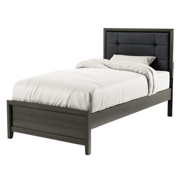 Rustic Grey Twin Bedroom Set: 3-Piece Collection with Twin Bed and Two Nightstands for Charming Style