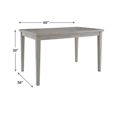 Gray Rectangular Dining Table – Modern Farmhouse Charm with Reclaimed Wood Look