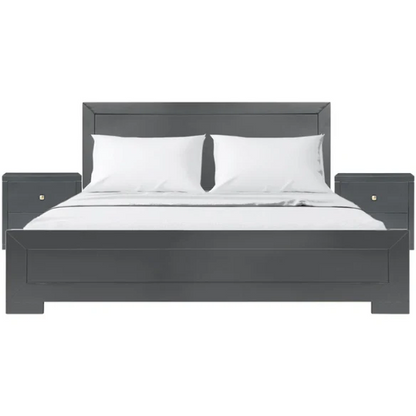 Modern Sophistication 2-Piece Queen Platform Bedroom Set with Sleek Headboard and Footboard in Solid Wood