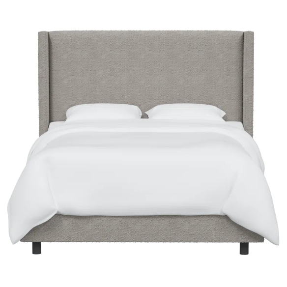 Cozy and Sleek Modern Queen Size Upholstered Wingback Bed