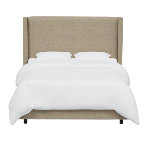 Cozy and Sleek Modern Queen Size Upholstered Wingback Bed