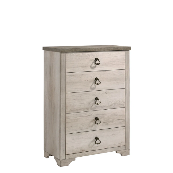 Rustic 5-Piece Queen Bedroom Set in Light Ash Brown – Timeless Wooden Charm and Warmth