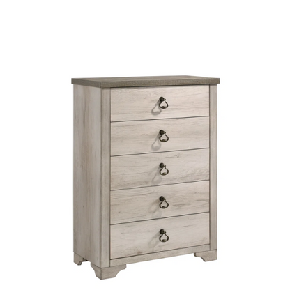 Rustic 5-Piece Queen Bedroom Set in Light Ash Brown – Timeless Wooden Charm and Warmth