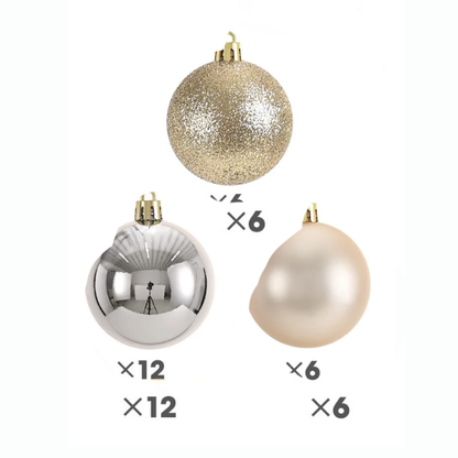 Gold & Silver Christmas Ball Ornaments – 24-Piece Set, Shatterproof Holiday Decorations (Available in 3 cm, 4 cm, and 6 cm)