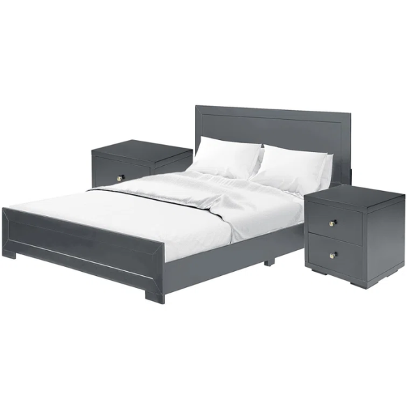 Polished Wooden Platform Full Double Size Bedroom Set – Elegant Design with Sturdy Construction and Timeless Appeal