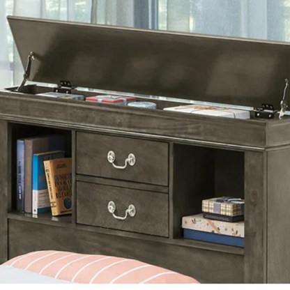 Wooden Bookcase Storage Twin Bed – Space-Saving Design with Stylish Shelving