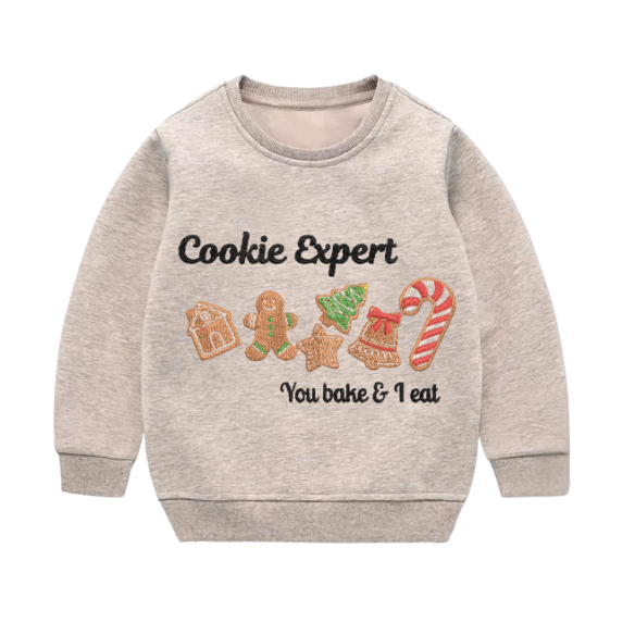 Youth “Cookie Expert – You Bake & I Eat” Holiday Sweater