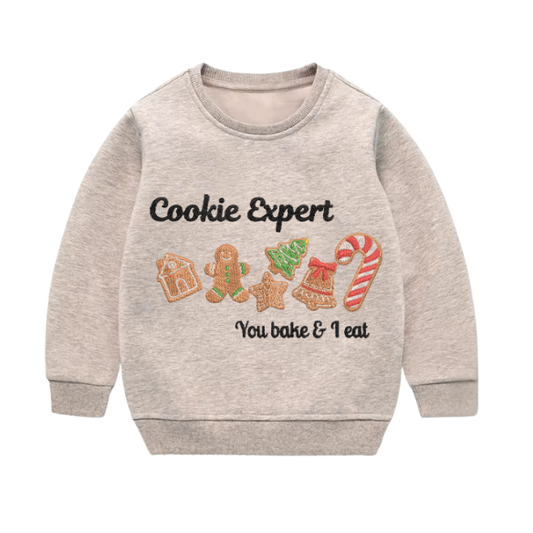 Youth “Cookie Expert – You Bake & I Eat” Holiday Sweater