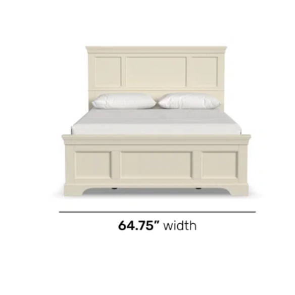 Queen Size Solid Wood Bed with Polished Finish and Classic Design