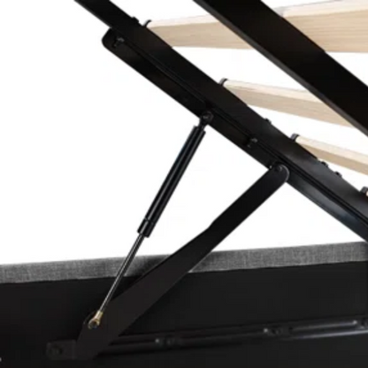 Luxurious Linen Upholstered Hydraulic Lift-Up Storage Platform Bed – Full/Double Size with Sleek Design & Maximized Space