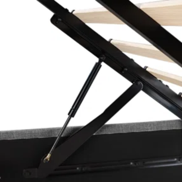 Luxurious Linen Upholstered Hydraulic Lift-Up Storage Platform Bed – Full/Double Size with Sleek Design & Maximized Space