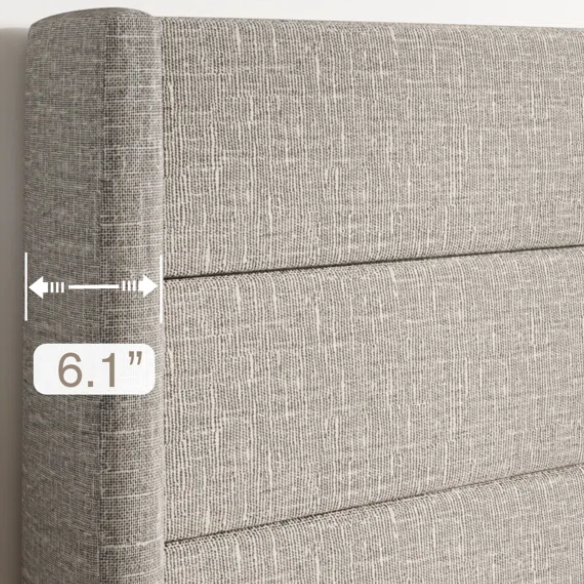 Modern King Size Upholstered Platform Bed with Hydraulic Lift Storage – Sleek Grooved Headboard, Space-Saving Design, and No Box Spring Needed