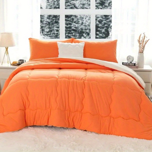 Reversible Ultra-Soft Comforter Set – Jersey Knit, Breathable, and Fluffy with Lightweight Down Alternative & Matching Pillowcase