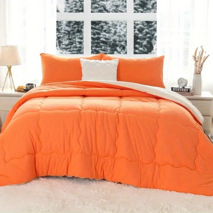 Reversible Ultra-Soft Comforter Set – Jersey Knit, Breathable, and Fluffy with Lightweight Down Alternative & Matching Pillowcase