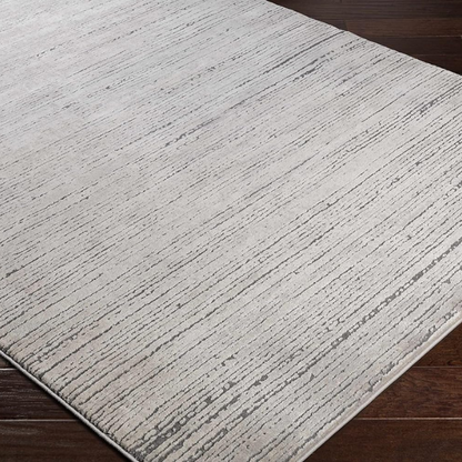 Modern Abstract Gray Area Rug – Stain-Resistant, High-Low Pile, Distressed Ivory Hues for a Relaxed, Stylish Touch
