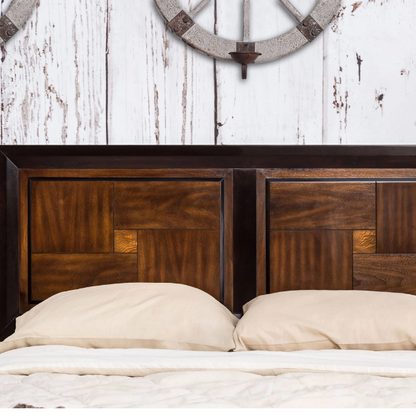 Elegant Sigh Rustic Walnut 3-Piece Queen Bedroom Set – Transitional Design with Solid Wood Construction, Chrome Accents, and Ample Storage