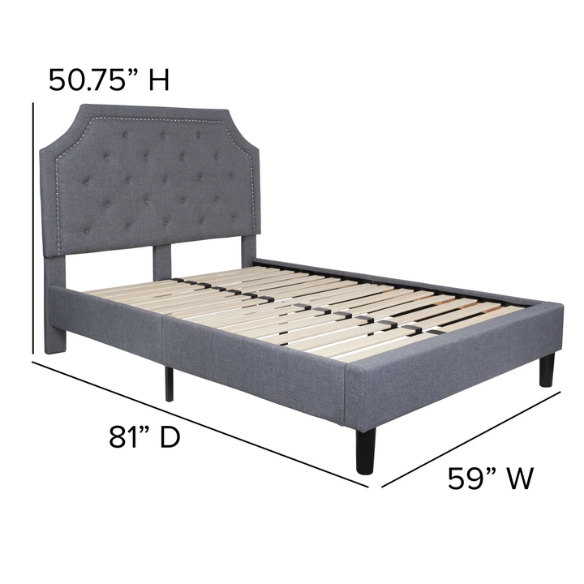 Elegant Button Tufted Upholstered Platform Bed Frame – Full Double Size with Modern Design