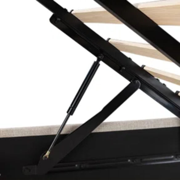 Luxurious Linen Upholstered Hydraulic Lift-Up Storage Platform Bed – Full/Double Size with Sleek Design & Maximized Space