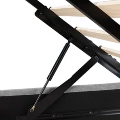 Luxurious Linen Upholstered Hydraulic Lift-Up Storage Platform Bed – Full/Double Size with Sleek Design & Maximized Space