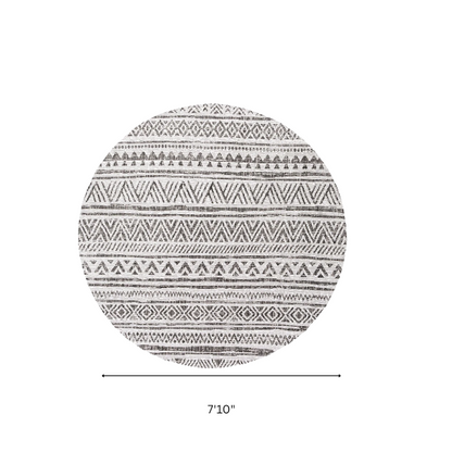 Striped Geometric Area Rug – Charcoal & Off-White, Durable Polypropylene, Low-Pile Design for High-Traffic Indoor/Outdoor Spaces