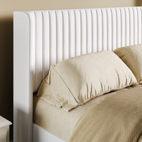 Luxurious King Size Upholstered Velvet Platform Bed with Modern Wingback Headboard – Heavy-Duty Steel Frame, No Box Spring Needed, and Ample Under-Bed Storage