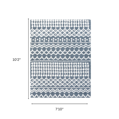 Soft Cozy Woven Shag Bohemian Tribal Area Rug
