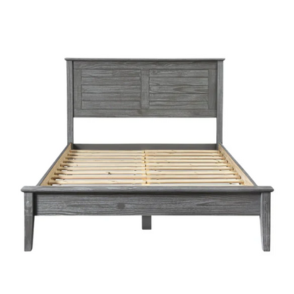 Brushed Wooden Full Double Size Bed and Bedroom Set – Elegant Design with Sturdy Construction and Rustic Charm