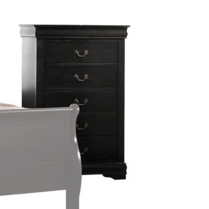 Sleek Glossy Finish 6-Piece Sleigh Aesthetic Twin Bedroom Set: Modern Elegance Redefined