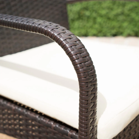 5-Piece Outdoor Wicker Dining Set | Includes Water-Resistant Cushions for Comfort and Durability