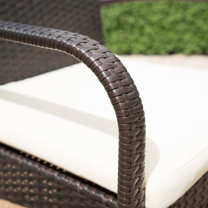 5-Piece Outdoor Wicker Dining Set | Includes Water-Resistant Cushions for Comfort and Durability