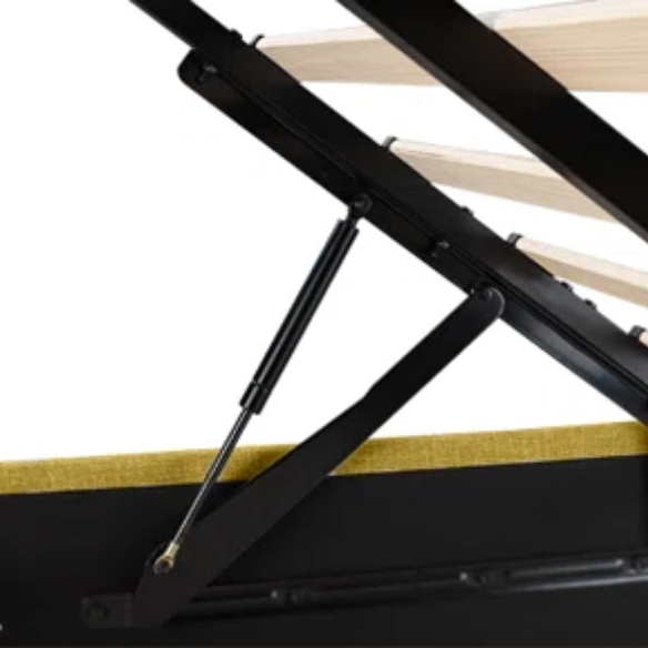 Luxurious Linen Upholstered Hydraulic Lift-Up Storage Platform Bed – Full/Double Size with Sleek Design & Maximized Space