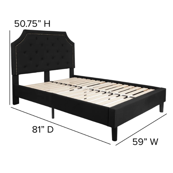 Elegant Button Tufted Upholstered Platform Bed Frame – Full Double Size with Modern Design