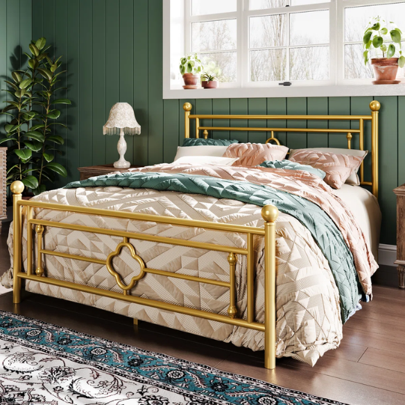 Durable Metal Platform Bed – Full Double Size with Sturdy Frame and Modern Design